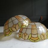 Pair of mother-of-pearl lampshades