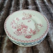 6 mismatched vintage deep plates in ironstone