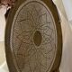 Large oriental wall lamp in hammered gold-plated perforated brass, 100 cm.