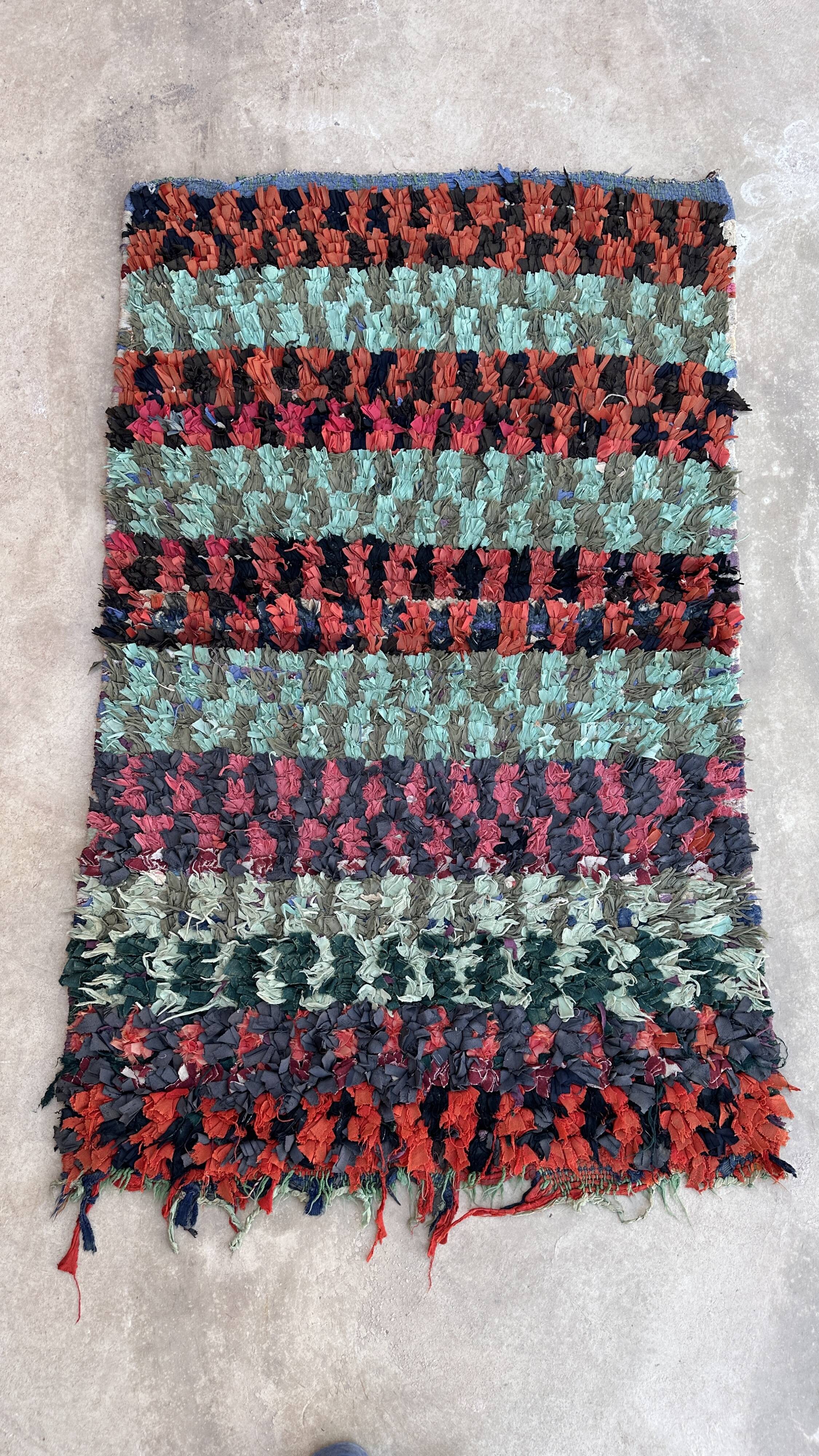 Tapis Marocain  Boucherouite coloré - 94 x 144 cm