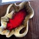 Large Vallauris glazed ceramic bowl/trinket dish, signed JAC - 40/30