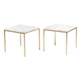 Pair of marble and gilt bronze end tables. 1970s.