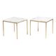Pair of marble and gilt bronze end tables. 1970s.