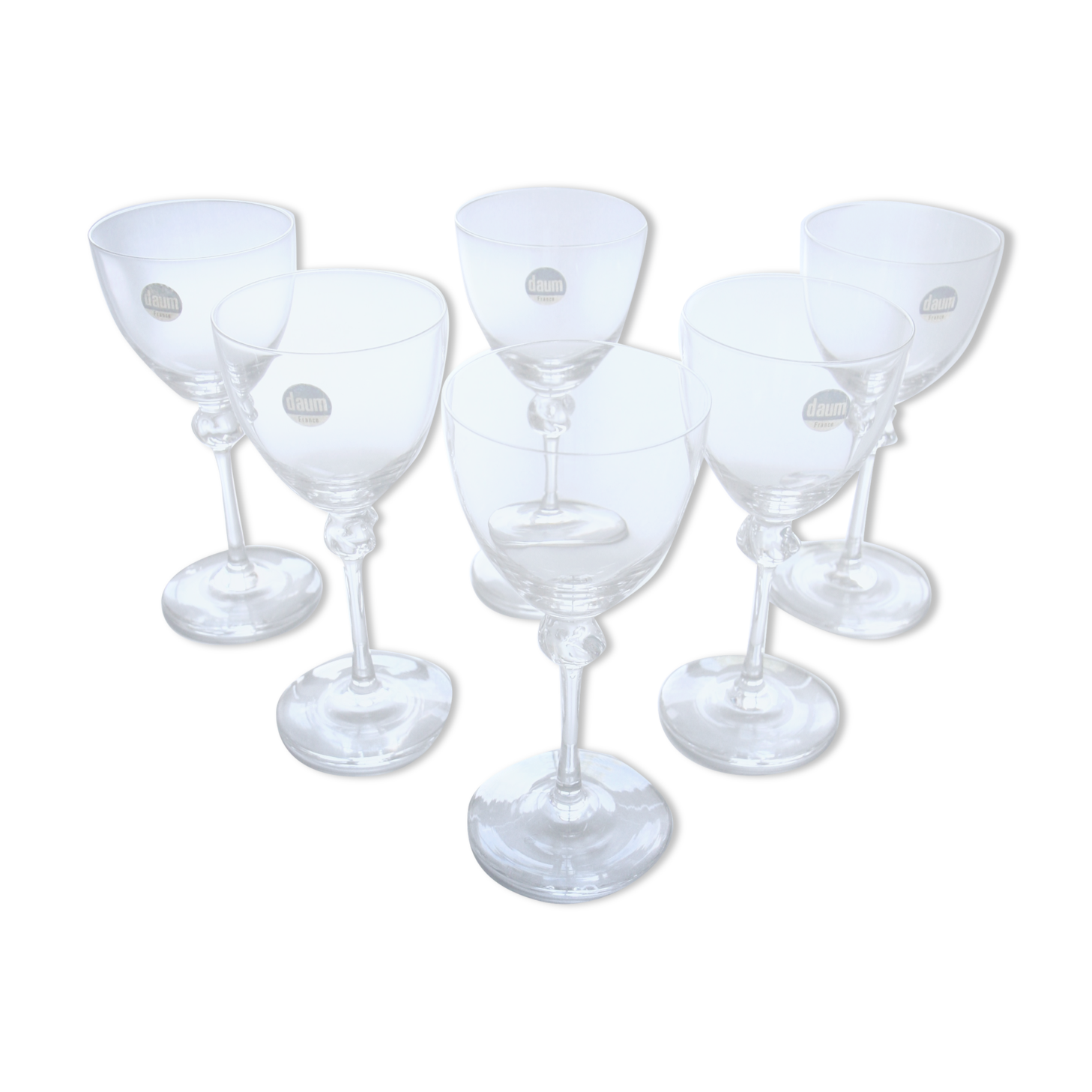 Daum crystal wine glasses, Bolero model 14 cm.