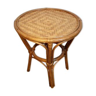 Porte plante en rotin et bambou vintage