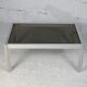 International Furniture. Steel coffee table and smoked glass. Circa 1970