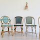 Chaises bistrot en rotin et scoubidou - vert