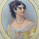 Cadre rectangulaire, portrait médaillon XIXème