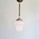 Art Deco pendant light in transparent satin glass, 1920s-30s