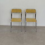 Pair of vintage Bauhaus chrome metal chairs