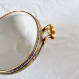 Tasse et soucoupe en porcelaine reproduction de sèvres décorées à la main par m.carpezat pour limoge