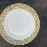 6 plates in limoges porcelain pattern old floral frieze
