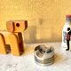 Ashtray piston design industrial workshop original aluminum cast iron vintage 70s