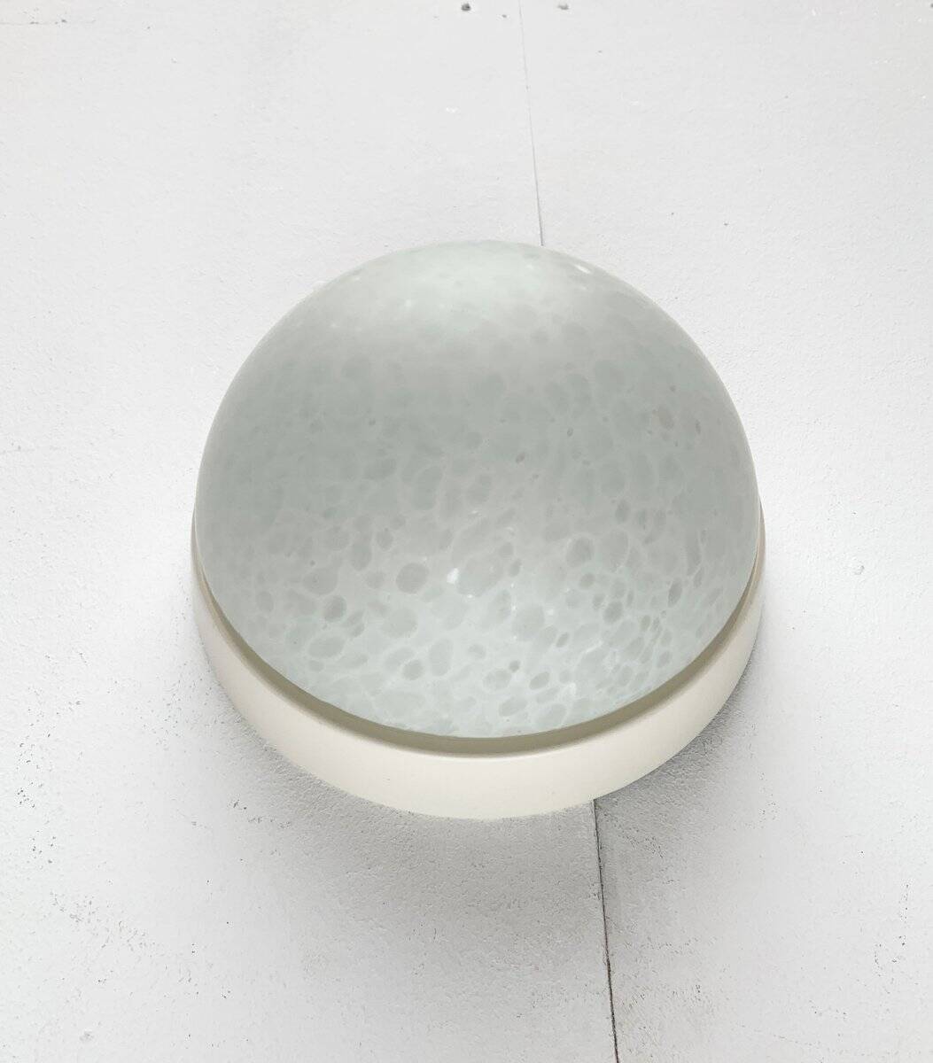 Suspension or wall lamp moon in glass from the vintage German space era by Peill & Putzler, 1970s.