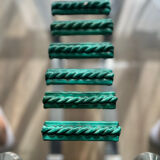 6 vintage green ceramic cupboard holders