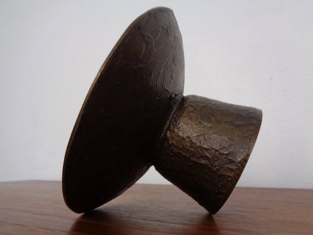 Brutalist Bronze Candleholders, 1960s, Set of 2