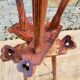 Set of 2 vintage high stools in cowhide and wood