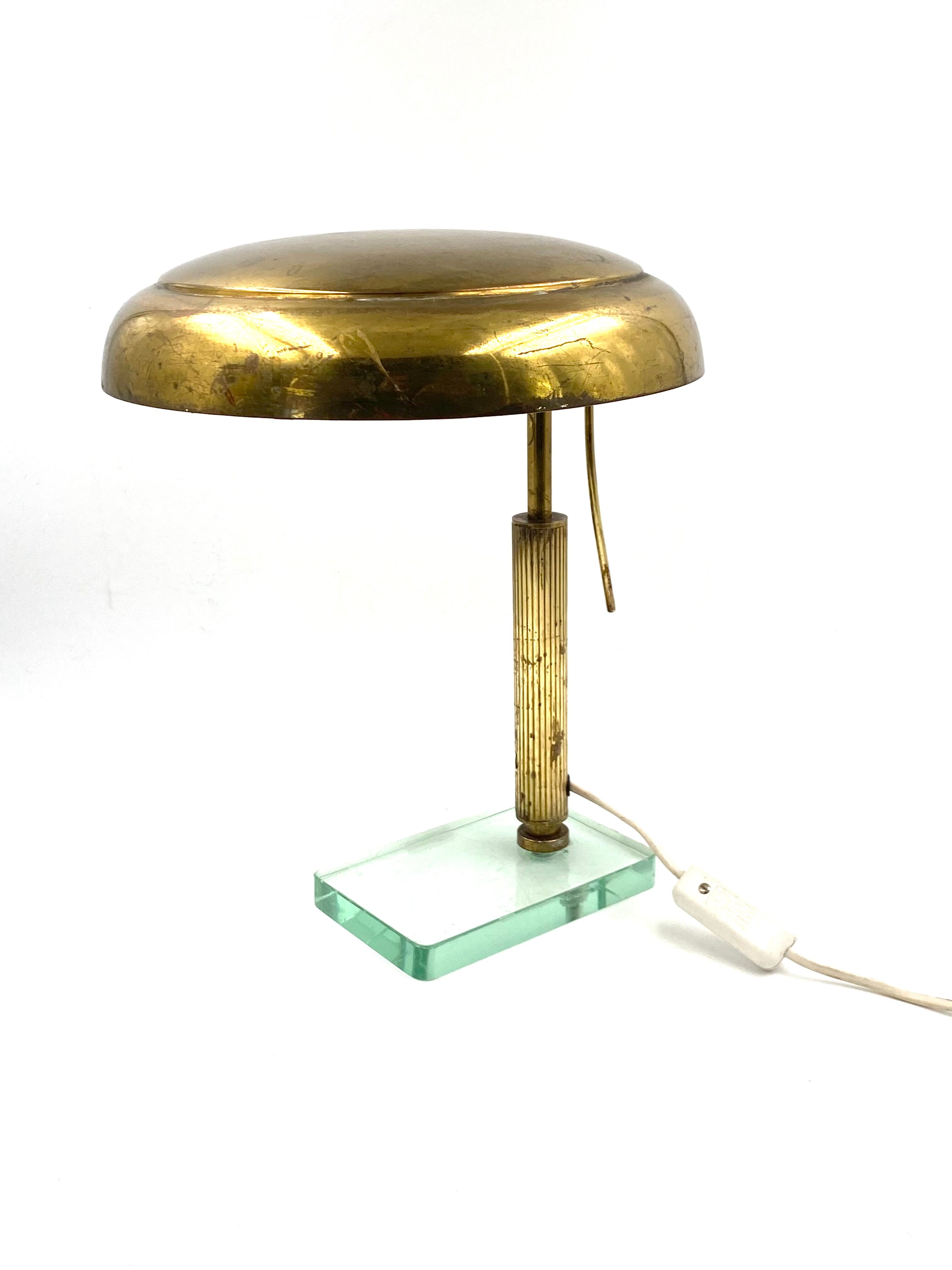 Brass table desk lamp, Fontana Arte, circa 1940
