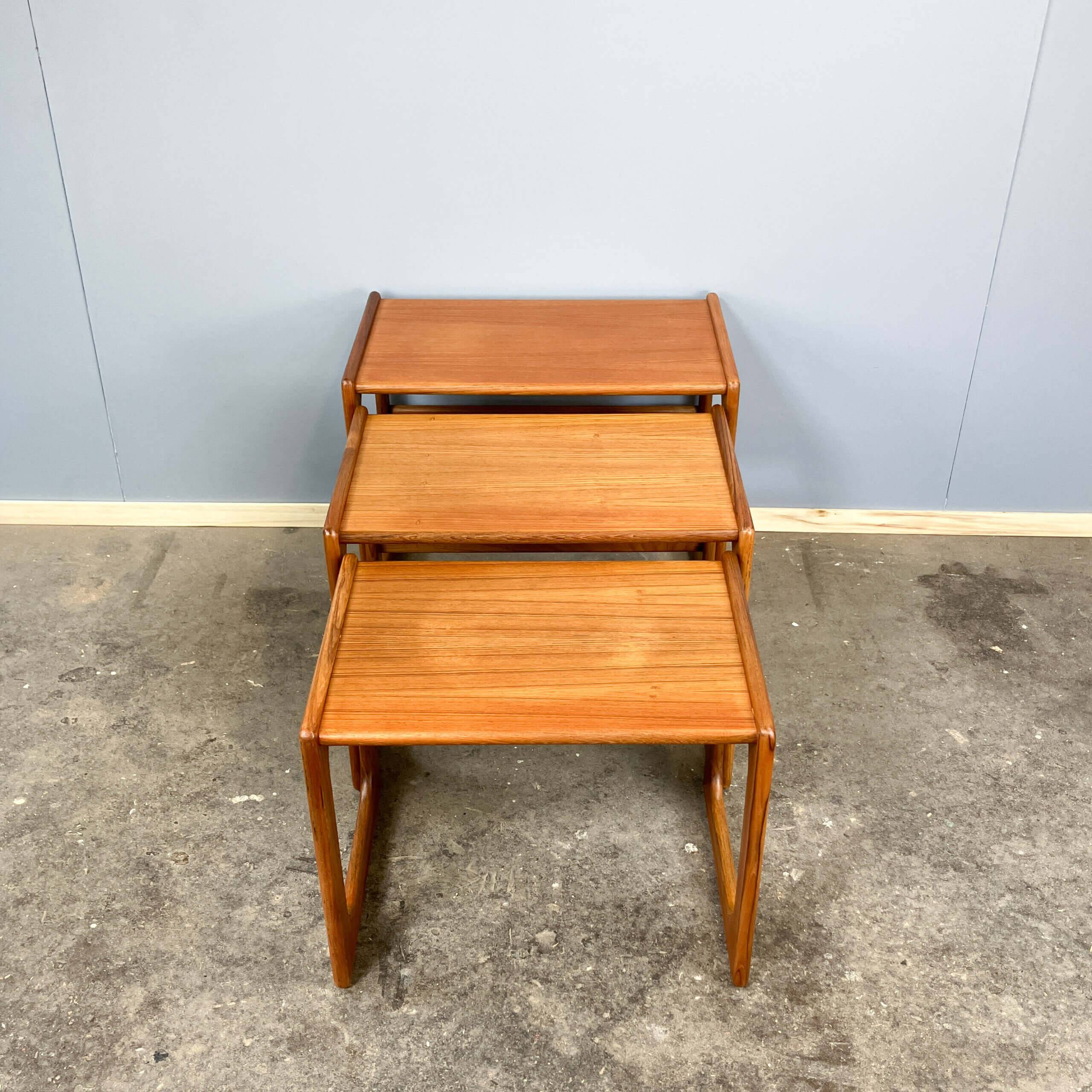 Set of three nesting tables by Salin Nyborg, teak, 1960s