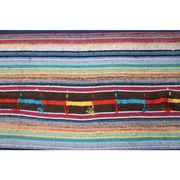 Vintage Turkish Oushak Handmade Wool Cotton Blue Kilim Area Rug 175x317