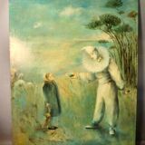 Large Oil on canvas "Harlequin"