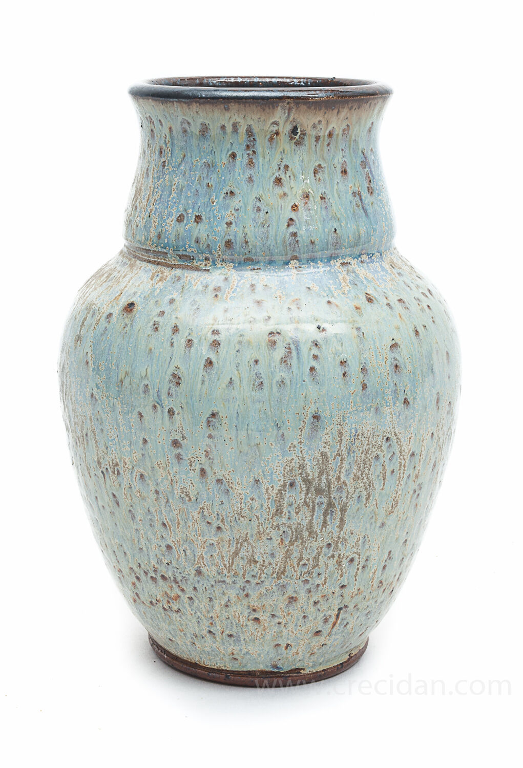 Enamelled sandstone vase