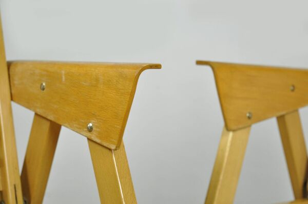 Chaises de salle à manger pliables vintage originales de l'architecte slovène Niko Kralj (1920-2013) pour Stol