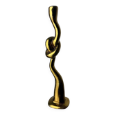 Italian brutalist knot candlestick in bronze, circa 1970