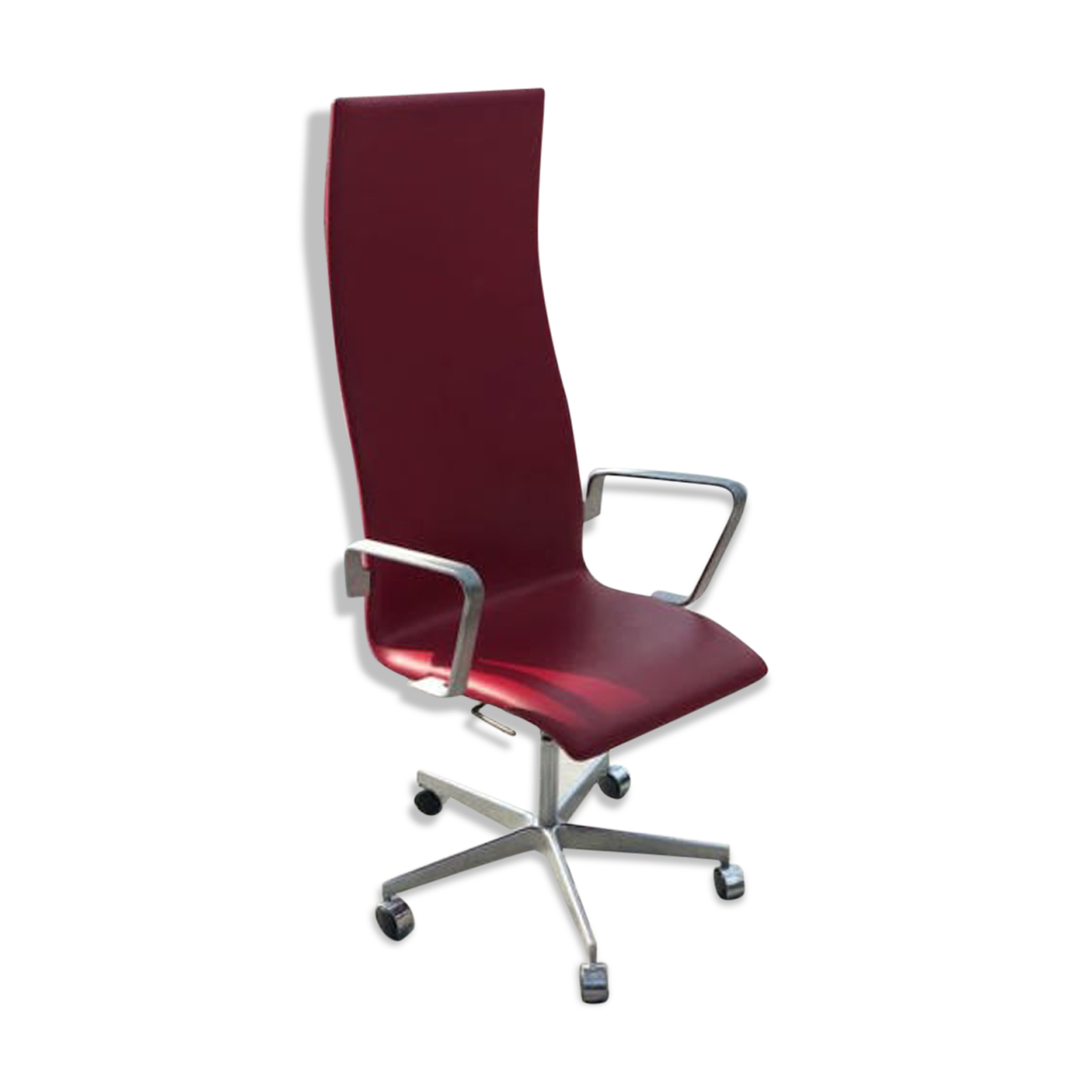 With castors fritz hansen Arne Jacobsen oxford high back office chair