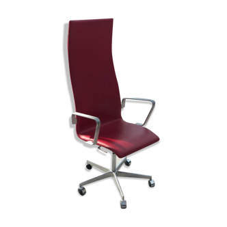 With castors fritz hansen Arne Jacobsen oxford high back office chair