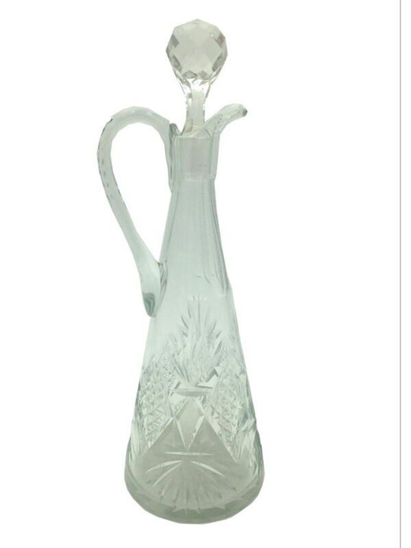 Carafe en cristal taillé val saint lambert, circa 1900