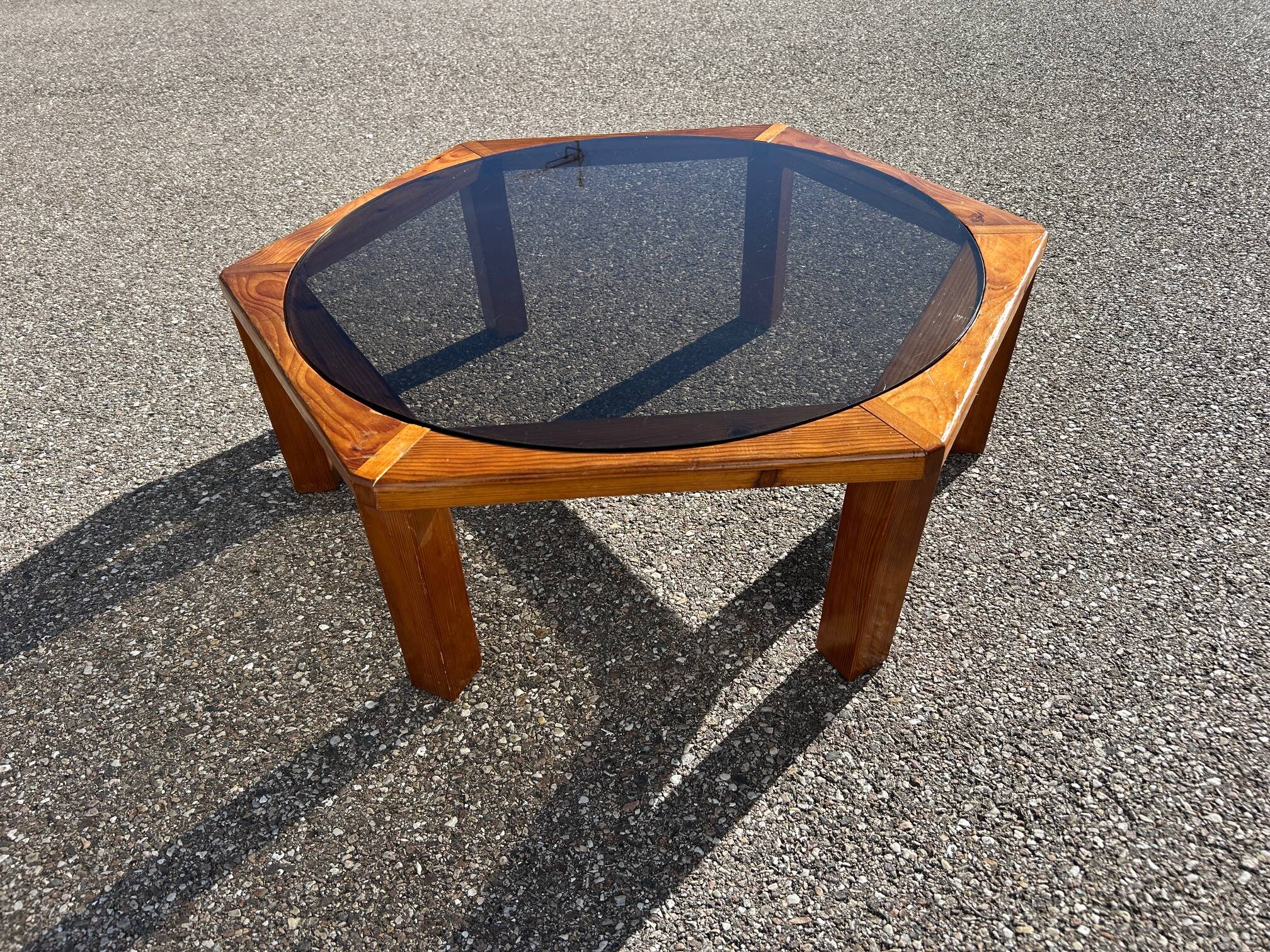 large brutalist coffee table