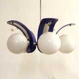 Plastic and glass ceiling lamp spain, 1970s