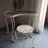 Wrought iron dressing table and chair