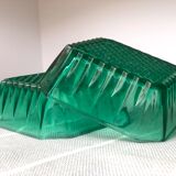 Vintage square ramekins made of Arcoroc glass - Emerald Green