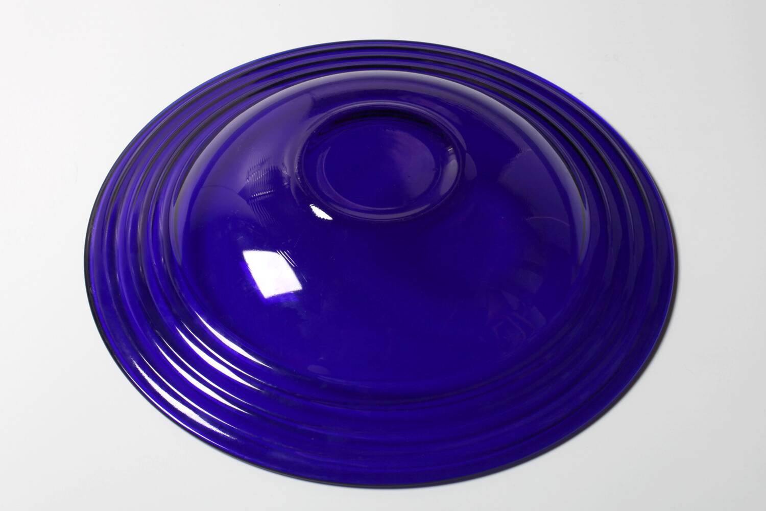 Glass Centerpiece Platter Forum Sapphire / Bormioli Rocco / Italy / 1980s