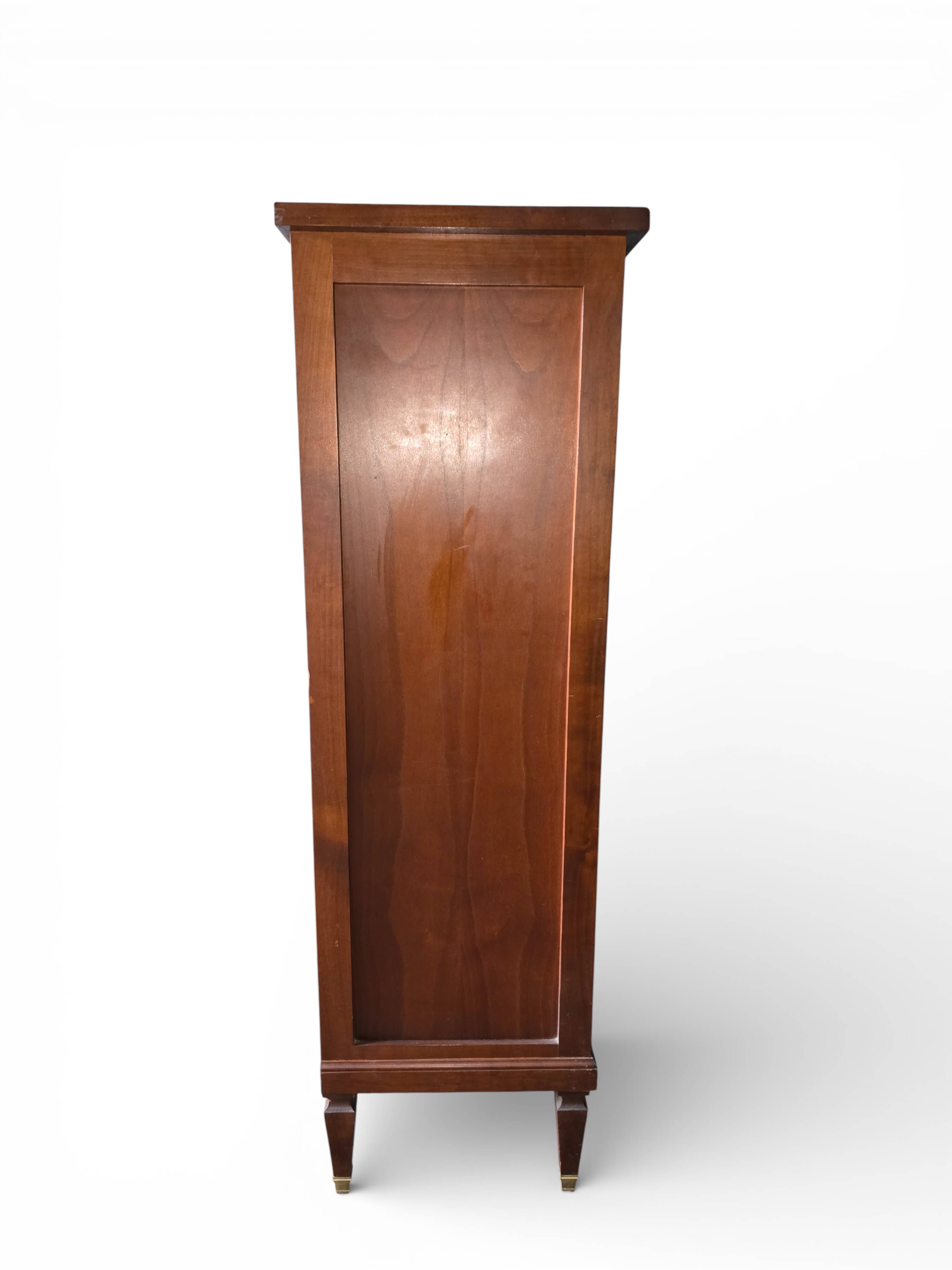 Weekly planner with 12 drawers, wood & leather fronts, notary's furniture.