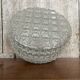 Ancien Plafonnier Applique Verre Moulé + Support Métal Années 70 Vintage #B793