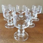 6 vintage crystal liqueur glasses