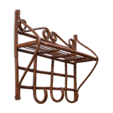 Rattan wall coat rack
