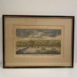 Gravure ancienne , vue du port de Newcastle début XX siècle