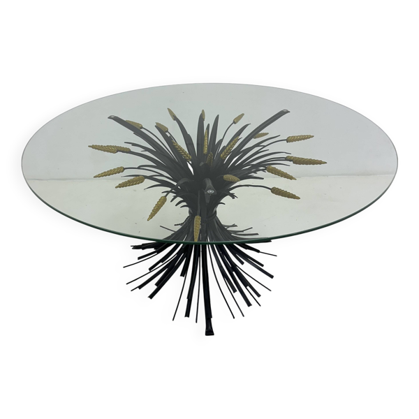 Table basse en gerbe de blé, années 1970