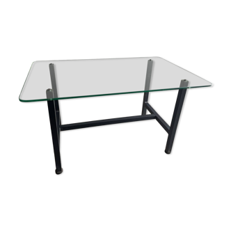Vintage design coffee table glass / metal