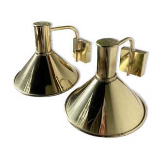 Pair of Hovik Lys brass wall lights Jonas Hidle Denmark