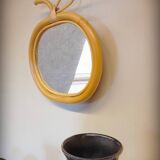 Rattan apple mirror