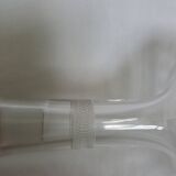 Etched glass whisky bottle decanter with faceted stopper