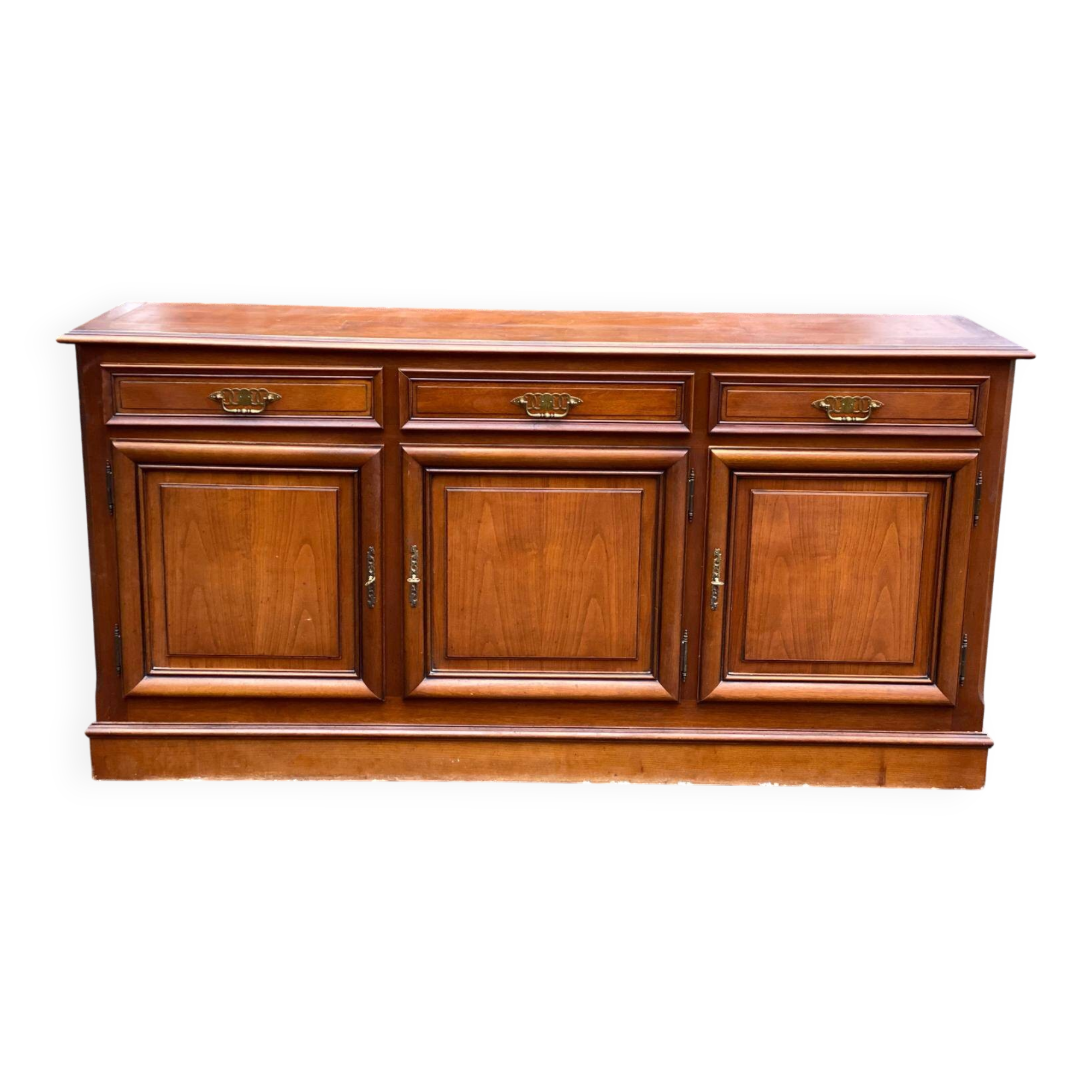 Louis Philippe wooden enfilade with 3 doors, 235cm, 1960.