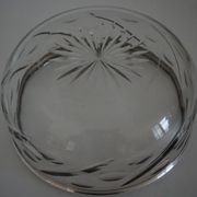 Bowl in crystal cut and massive silver