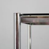 Mid-century smoked glass serving cart, Italy, 1970s