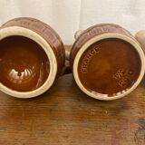 Set of 3 Barrel-Shaped Pitchers in the RÉVOL Style, Vintage Flamed Ceramic